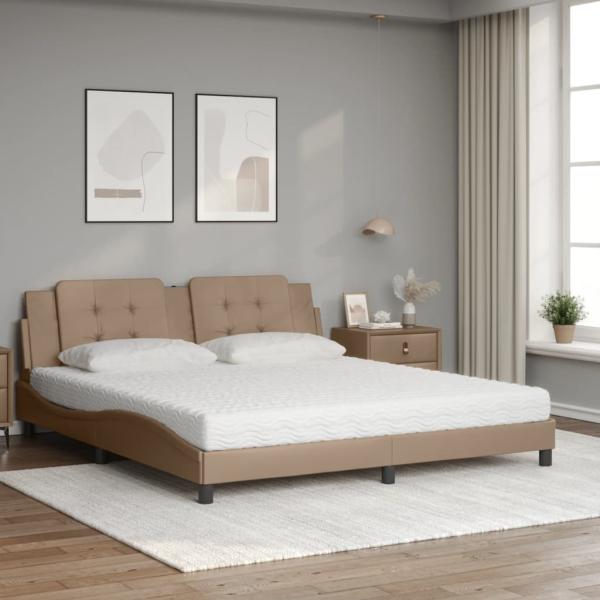 Bett mit Matratze "Zadar" Cappuccino-Braun 180x200 cm Kunstleder