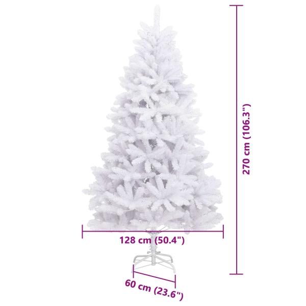 Künstlicher Weihnachtsbaum Weiß 128 x 128 x 270 cm
