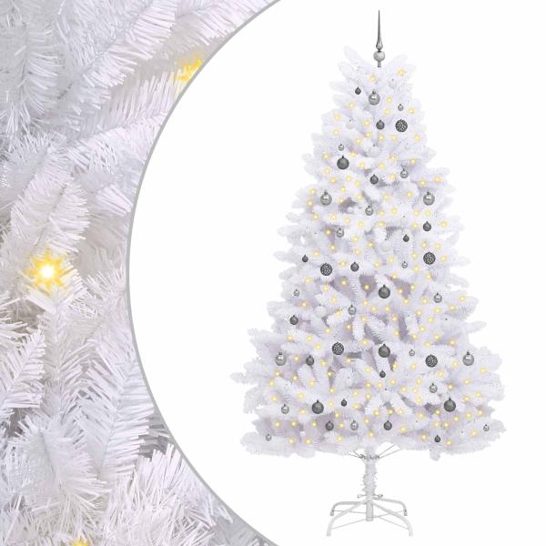 Künstlicher Weihnachtsbaum Weiß 128 x 128 x 270 cm