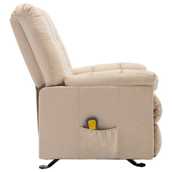 Massagesessel Creme Stoff