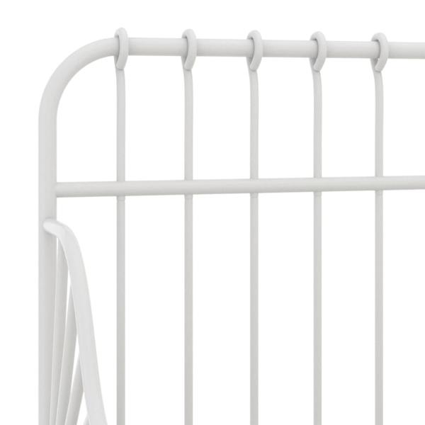 Ausziehbett Weiß Metall 80x130/200 cm