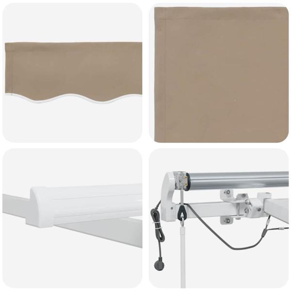 Einziehbare Markise Beige 400 x 350 cm Polyester und Metall