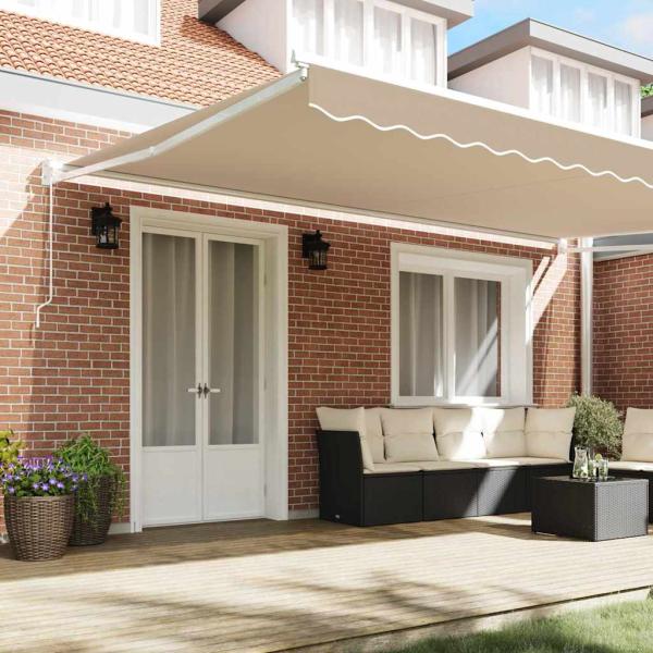 Markise Beige 500 x 300 x 165 cm Polyester und Metall