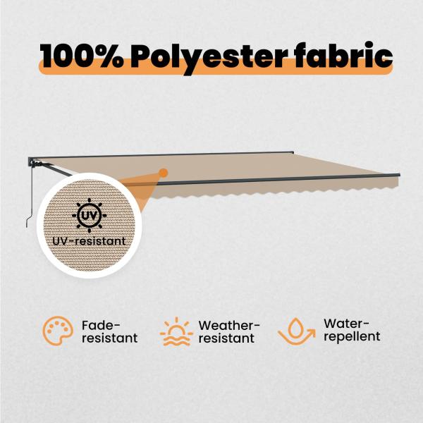 Markisenrahmen Beige 500 x 300 cm Polyester mit PU-Beschichtung