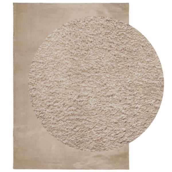 Teppich HUARTE Kurzflor Weich und Waschbar Sandfarben 120x170cm