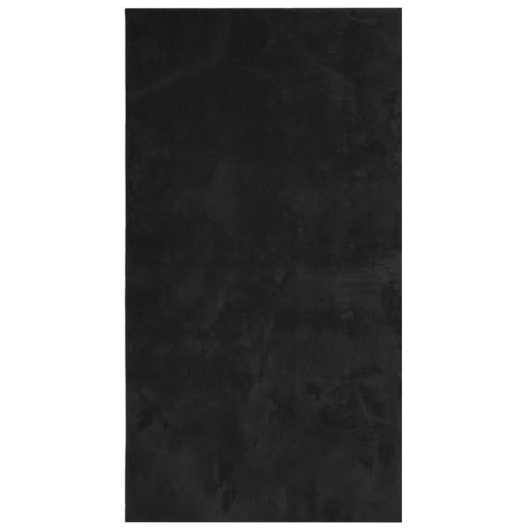 Teppich HUARTE Kurzflor Weich und Waschbar Schwarz 60x110 cm