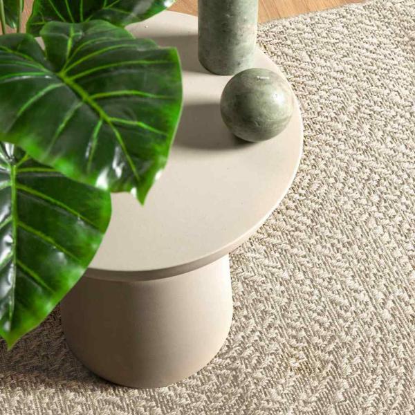 ARDEBO.de - Teppich ZIZUR Creme 80x200 cm Jute-Optik Indoor und Outdoor
