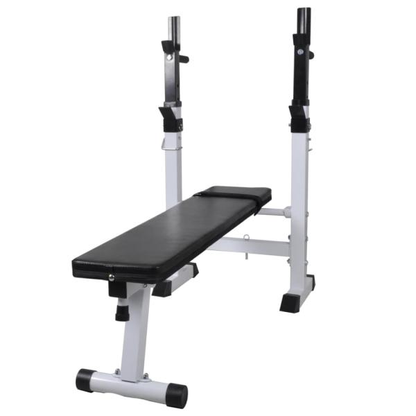 Hantelbank mit Ablage, Langhantel und Kurzhantel-Set 120 kg