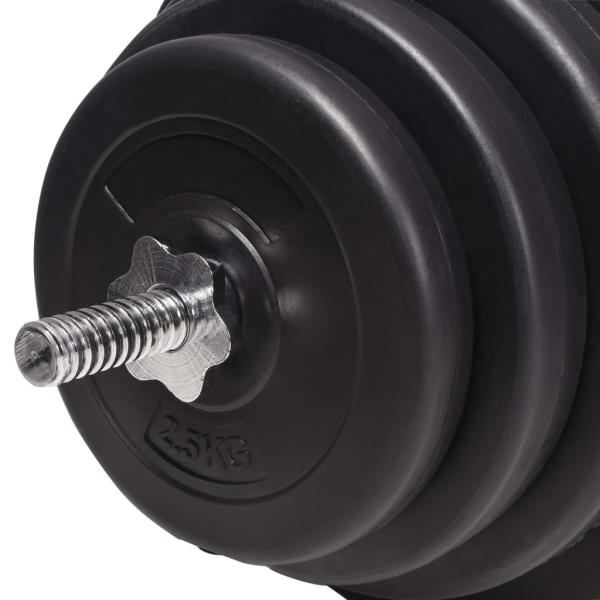 Hantelbank mit Ablage, Langhantel und Kurzhantel-Set 120 kg