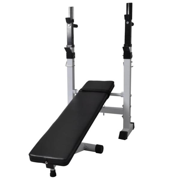 Hantelbank mit Ablage, Langhantel und Kurzhantel-Set 120 kg