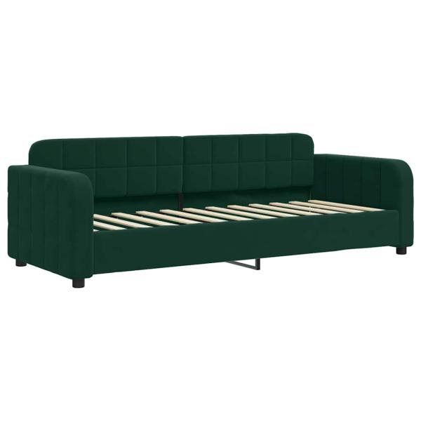 Tagesbett mit Matratze Dunkelgrün 80x200 cm Samt