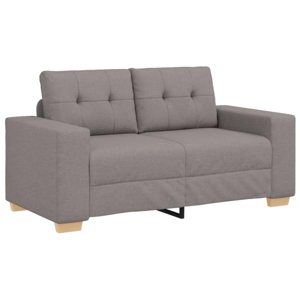 Sofa 2 stk. Taupe Leinenmischgewebe