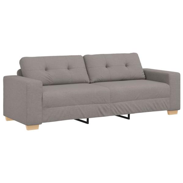 Sofa 2 stk. Taupe Leinenmischgewebe