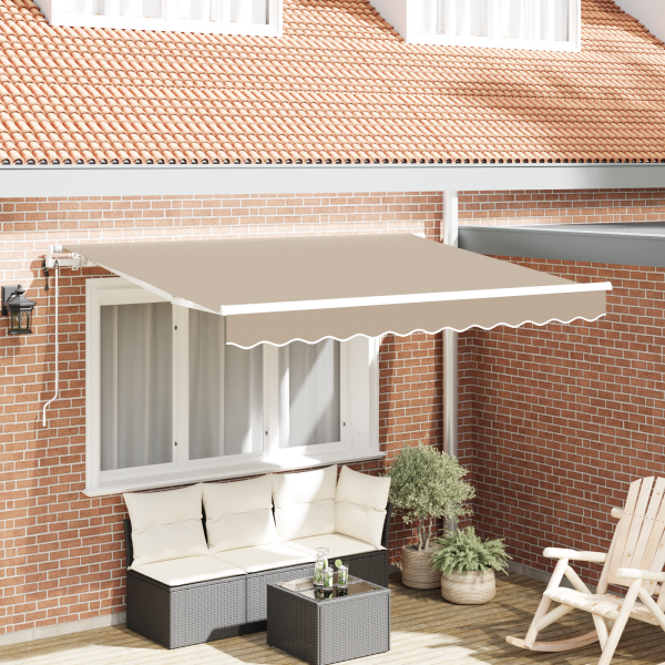 Einziehbare Markise Beige 350 x 200 cm Stoff