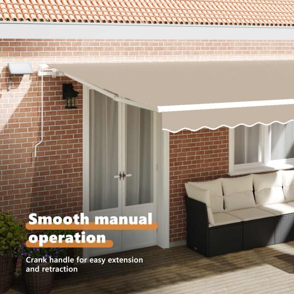 Einziehbare Markise Beige 500 x 350 cm Stoff und Stahl