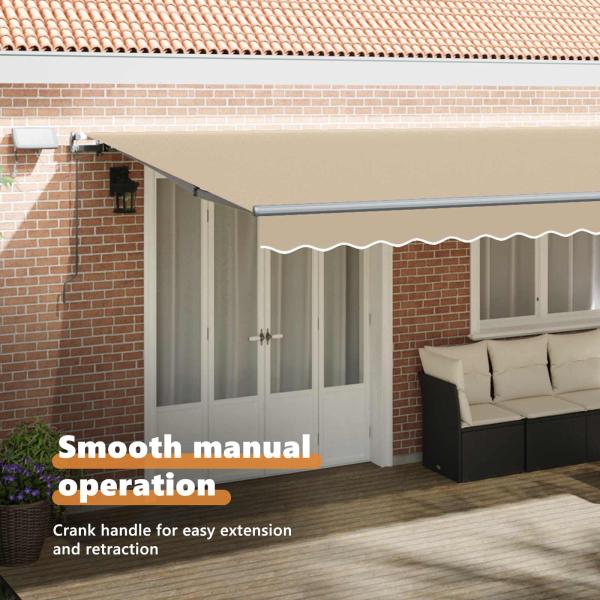 Einziehbare Markise Beige 600 x 350 cm Stoff