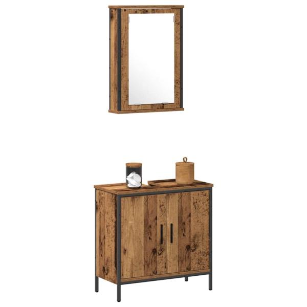 Badezimmermöbel-Set 2 Stk. Braun Holzwerkstoff