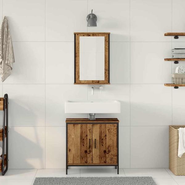 Badezimmermöbel-Set 2 Stk. Braun Holzwerkstoff