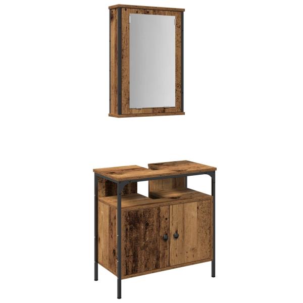 ARDEBO.de - Badezimmermöbel-Set 2 stk. Braun 60 x 30 x 60 cm Holzwerkstoff