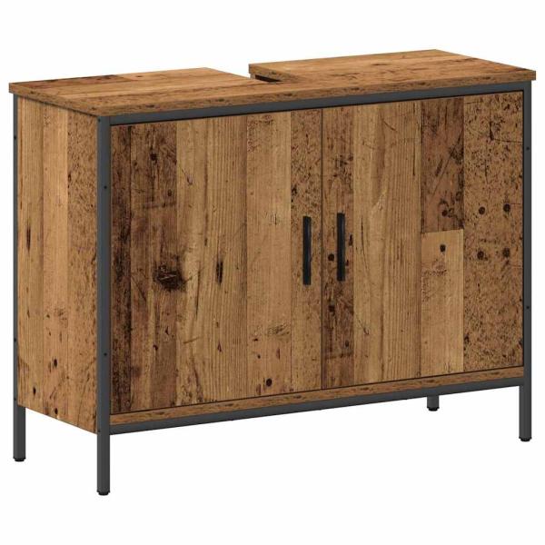 Badezimmermöbel-Set mit Regal mit Tür 4 pcs Braun Holzwerkstoff