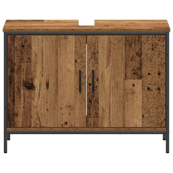 Badezimmermöbel-Set mit Regal mit Tür 4 pcs Braun Holzwerkstoff