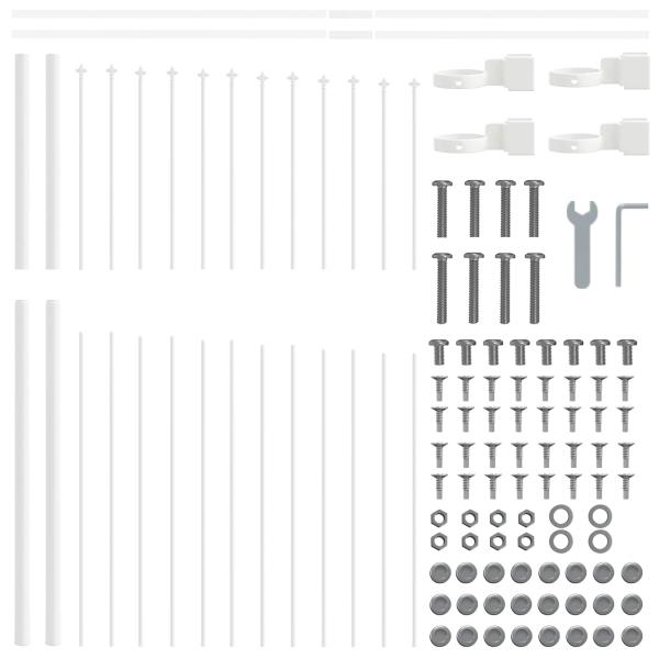 Gartenzaun WOERDEN 8 pcs 170 x 165 cm Pulverbeschichteter Stahl