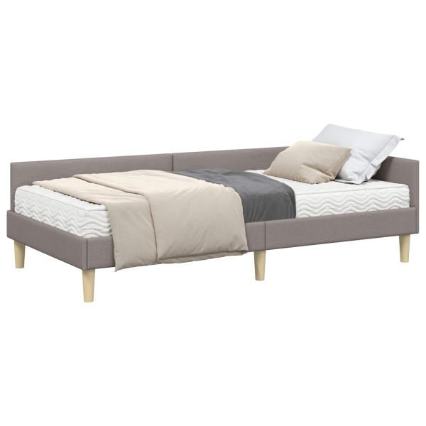 Eckbettgestell mit Matratze Sonstiges 2 stk. Taupe Stoff