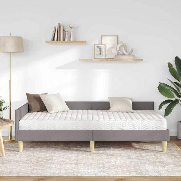 Eckbettgestell mit Matratze Sonstiges 2 stk. Taupe Stoff