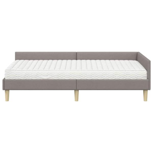 Eckbettgestell mit Matratze Sonstiges 2 stk. Taupe Stoff