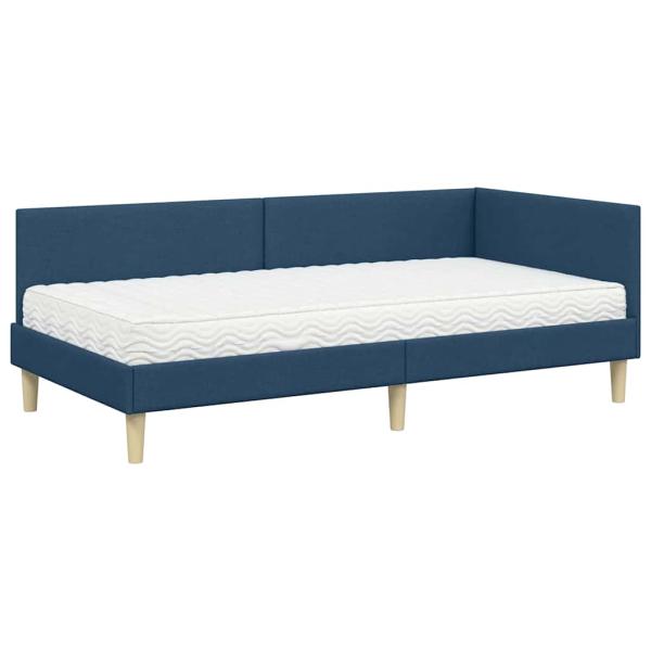 Eckbettgestell mit Matratze Sonstiges 2 Stk. Blau Stoff