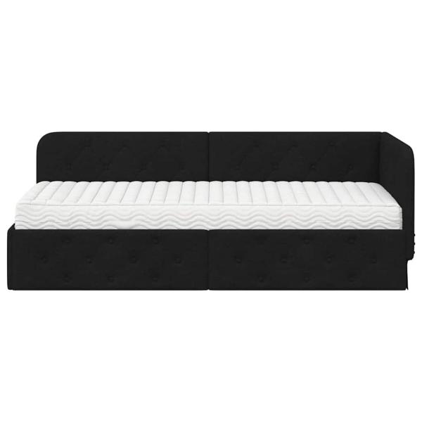 Eckbettgestell Schwarz 80 x 200 cm Stoff