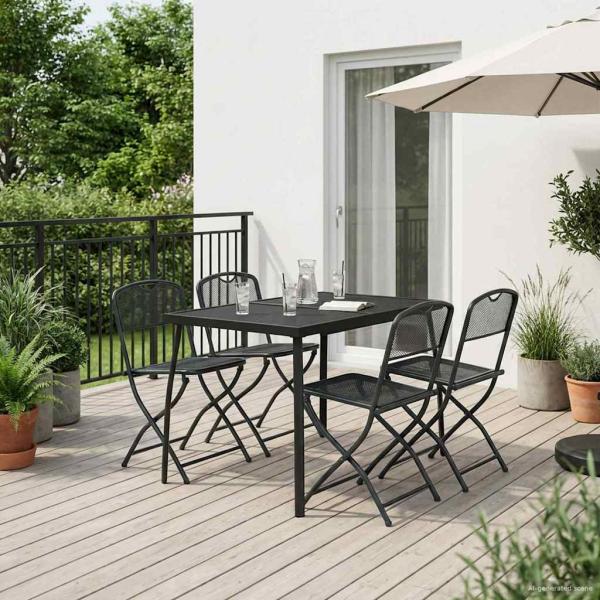 ARDEBO.de - Gartenmöbel Set 5 stk. Anthrazit Eisen und Stahl