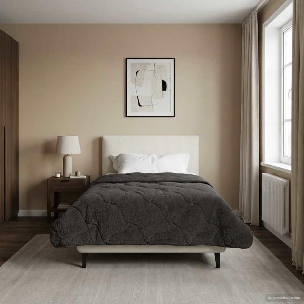 ARDEBO.de - Sommerdecke 140 x 220 cm Sommer Anthrazit Atmungsaktiv