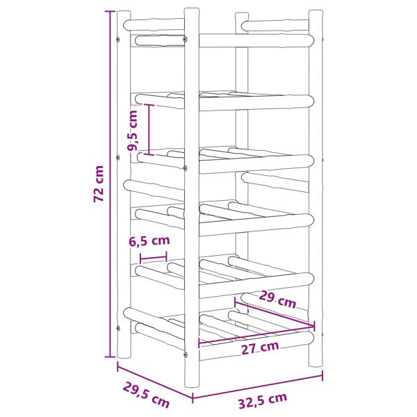 Weinregal Natur 32,5 x 29,5 x 72 cm Bambus