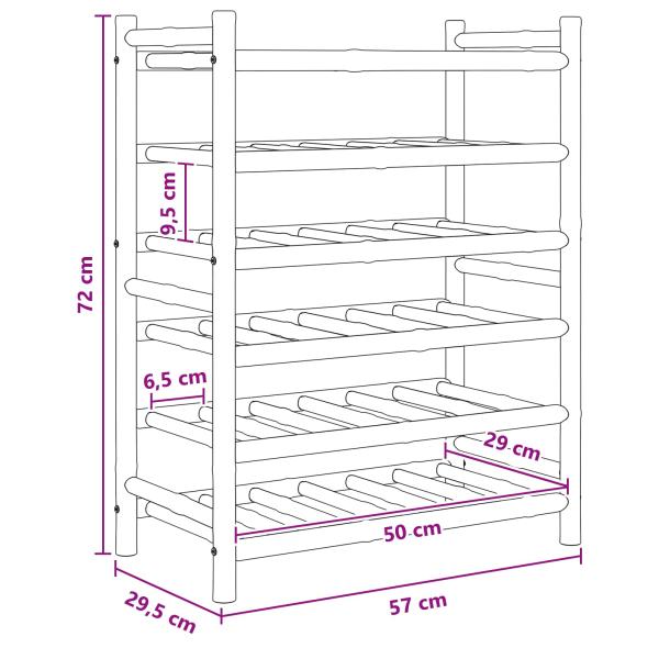 Weinregal Natur 57 x 29,5 x 72 cm Bambus