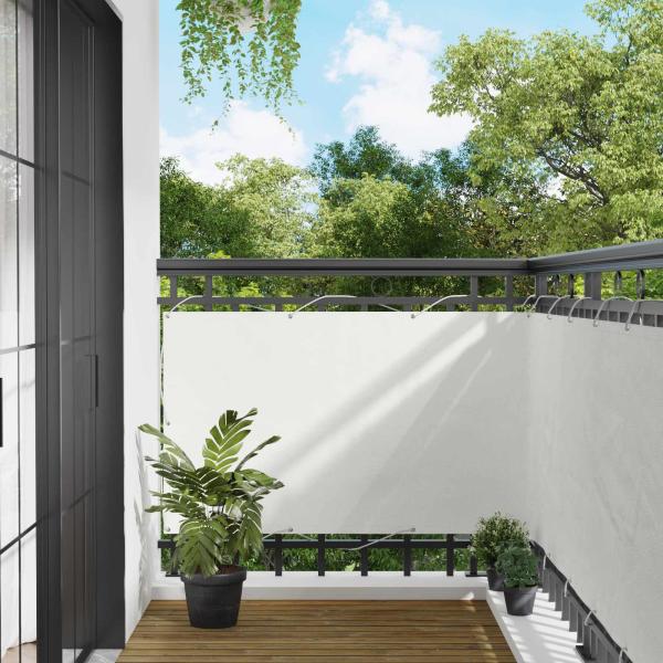 ARDEBO.de - Balkonsichtschutz 100 x 500 cm Oxford-Stoff Rechteckig Weiß