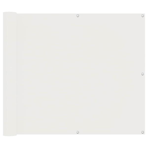 Balkonsichtschutz 100 x 500 cm Oxford-Stoff Rechteckig Weiß