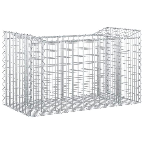 Gabionen-Hochbeet 50 x 100 x 60 cm Verzinkter Stahl Silber