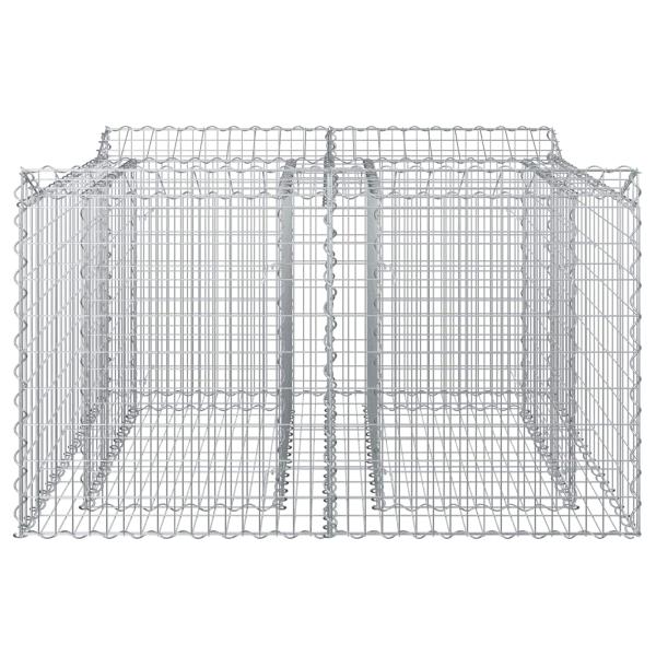 Gabionen-Hochbeet 100 x 100 x 60 cm Verzinkter Stahl Silber
