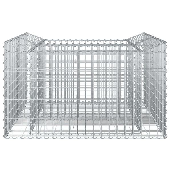 Gabionen-Hochbeet 100 x 100 x 60 cm Verzinkter Stahl Silber
