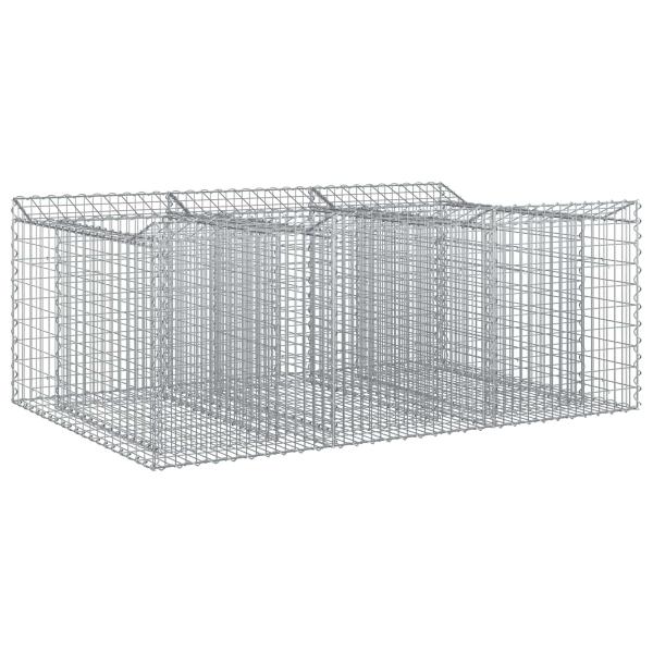 Gabionen-Hochbeet 150 x 100 x 60 cm Verzinkter Stahl Silber
