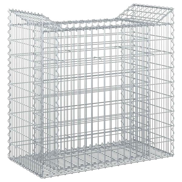 Gabionen-Hochbeet 50 x 100 x 100 cm Verzinkter Stahl Silber
