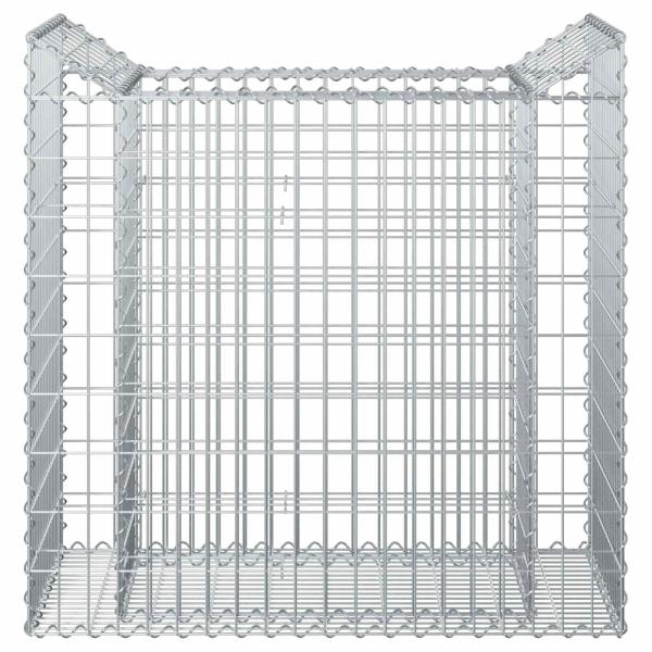 Gabionen-Hochbeet 50 x 100 x 100 cm Verzinkter Stahl Silber