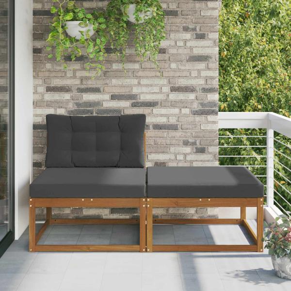 ARDEBO.de - Sectional Sofa Einheiten mit Kissen 2 Stück Natur
