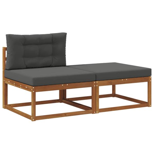 Sectional Sofa Einheiten mit Kissen 2 Stück Natur