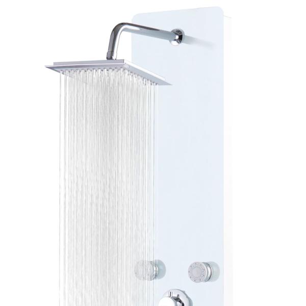 Duschpaneel Glas 25×44,6×130 cm Weiß