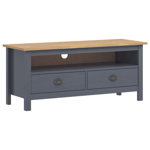 ARDEBO.de - TV-Schrank Hill Grau 110x40x47 cm Kiefer Massivholz