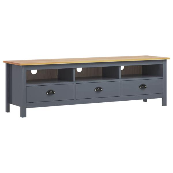 ARDEBO.de - TV-Schrank Hill Grau 158x40x47 cm Massivholz Kiefer