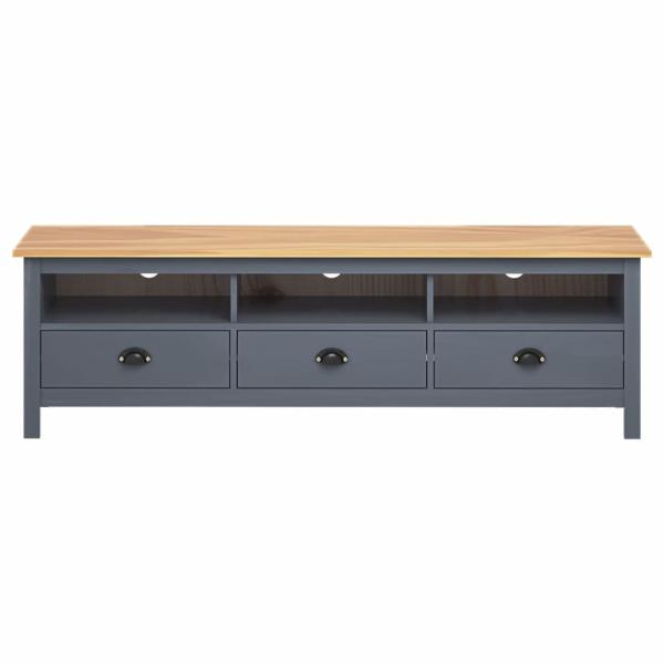 TV-Schrank Hill Grau 158x40x47 cm Massivholz Kiefer
