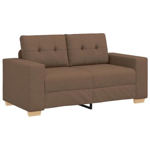 Sofa 3 stk. Braun Leinenmischgewebe
